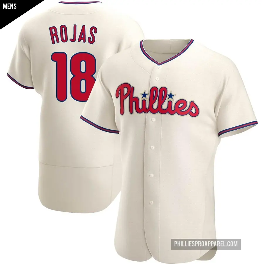 Men's Philadelphia Phillies ＃18 Johan Rojas Authentic Cream Alternate Jersey