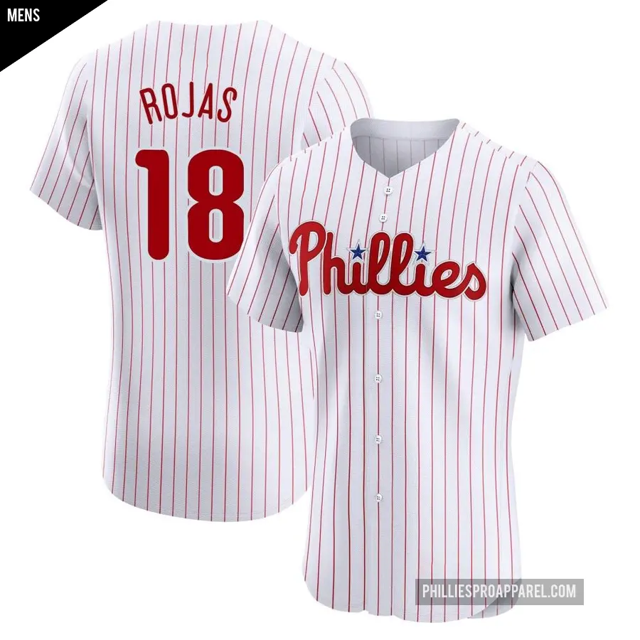 Men's Philadelphia Phillies ＃18 Johan Rojas Elite White Home Jersey