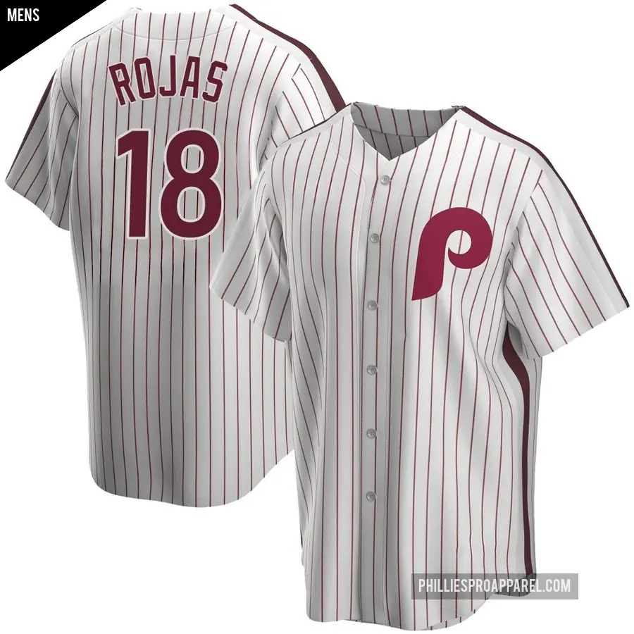 Men's Philadelphia Phillies ＃18 Johan Rojas Replica White Home Cooperstown Collection Jersey