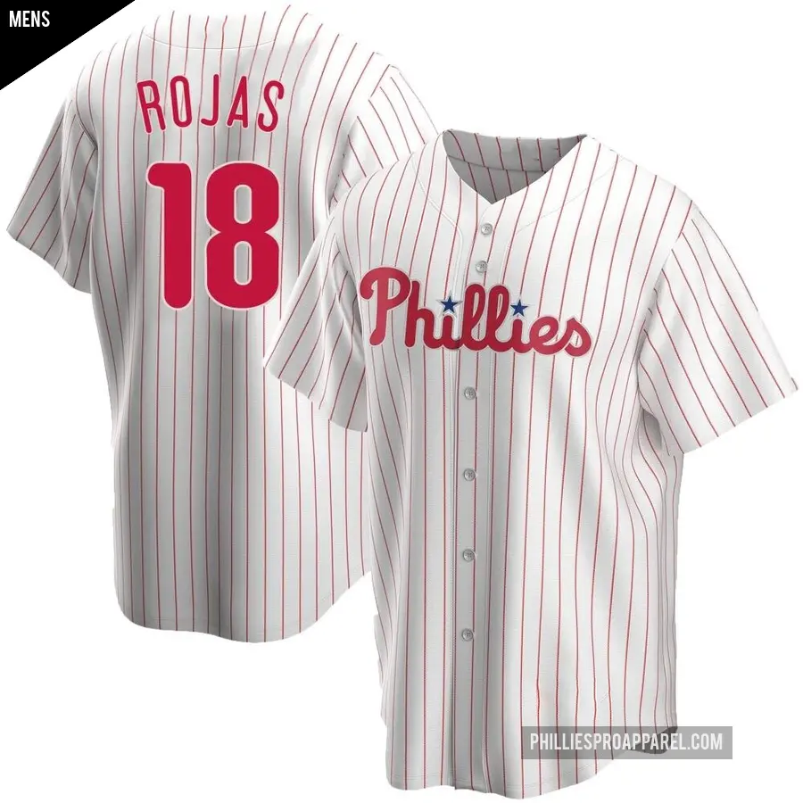 Men's Philadelphia Phillies ＃18 Johan Rojas Replica White Home Jersey