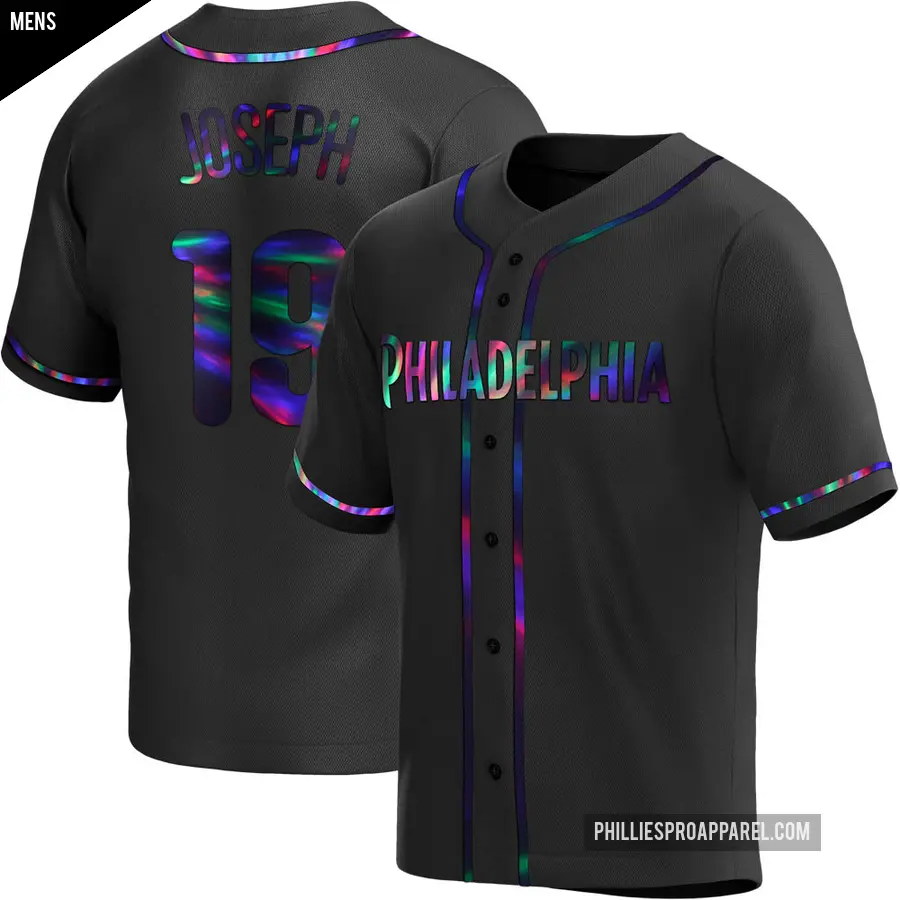 Men's Philadelphia Phillies ＃19 Tommy Joseph Replica Black Holographic Alternate Jersey