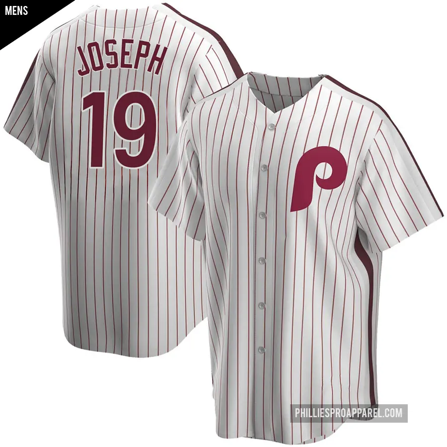 Men's Philadelphia Phillies ＃19 Tommy Joseph Replica White Home Cooperstown Collection Jersey