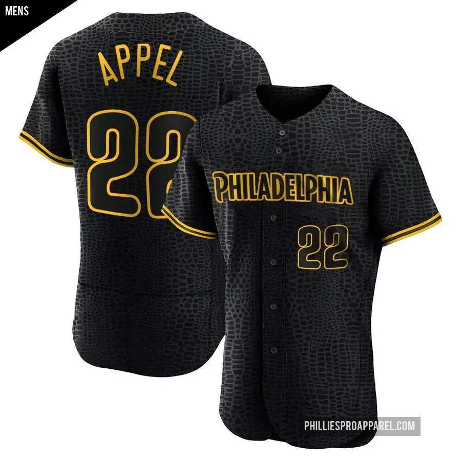 Men's Philadelphia Phillies ＃22 Mark Appel Authentic Black Snake Skin City Jersey