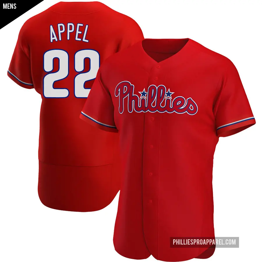 Men's Philadelphia Phillies ＃22 Mark Appel Authentic Red Alternate Jersey