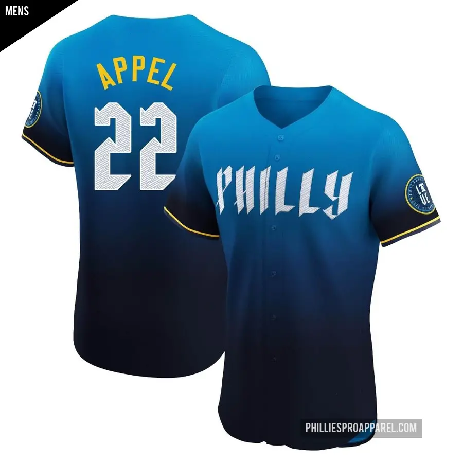 Men's Philadelphia Phillies ＃22 Mark Appel Elite Blue 2024 City Connect Jersey