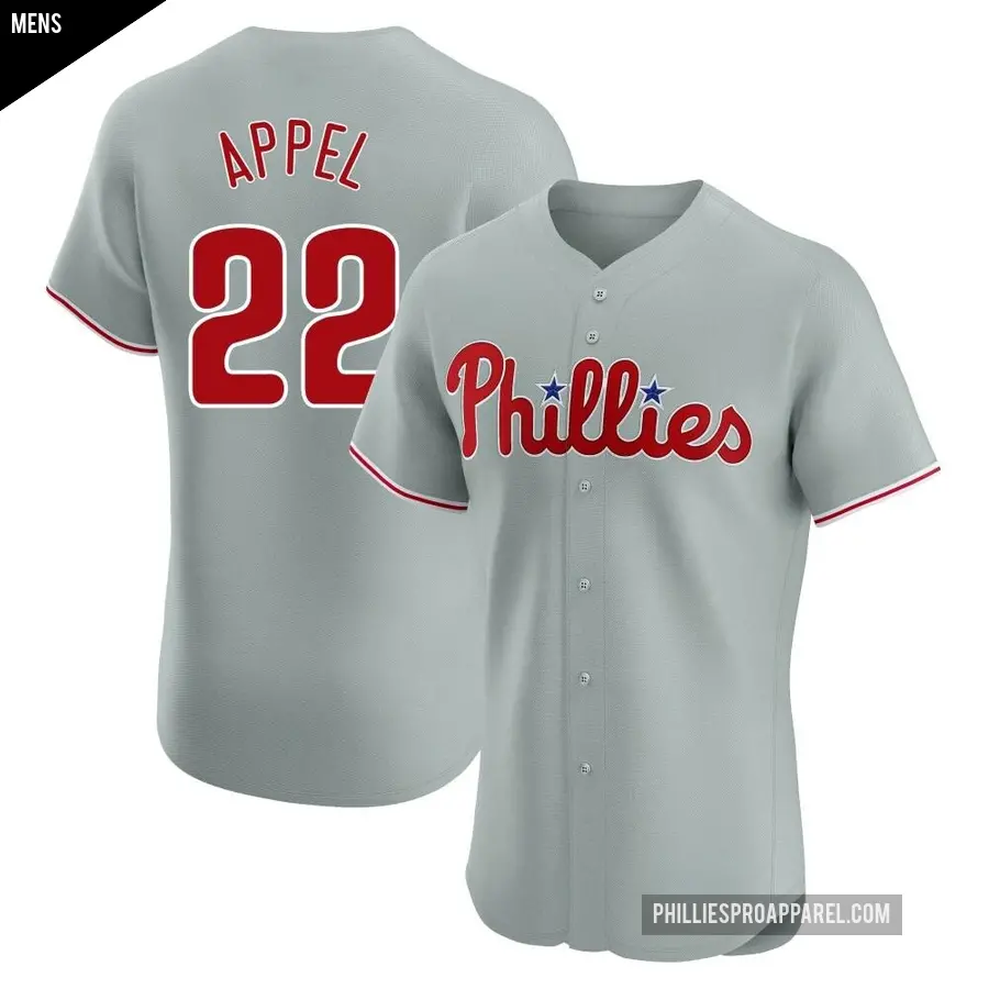 Men's Philadelphia Phillies ＃22 Mark Appel Elite Gray Road Jersey