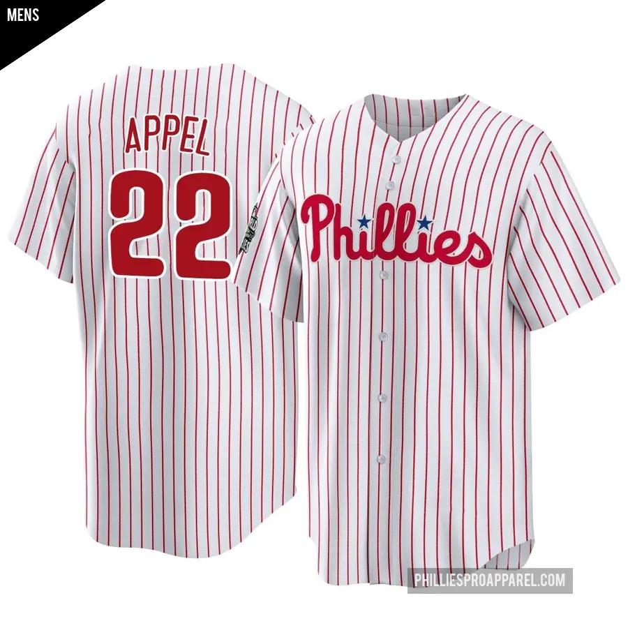 Men's Philadelphia Phillies ＃22 Mark Appel Replica White 2022 World Series Home Jersey