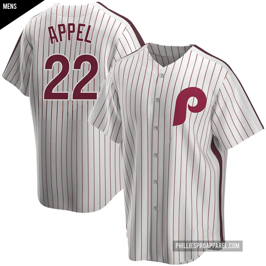 Men's Philadelphia Phillies ＃22 Mark Appel Replica White Home Cooperstown Collection Jersey