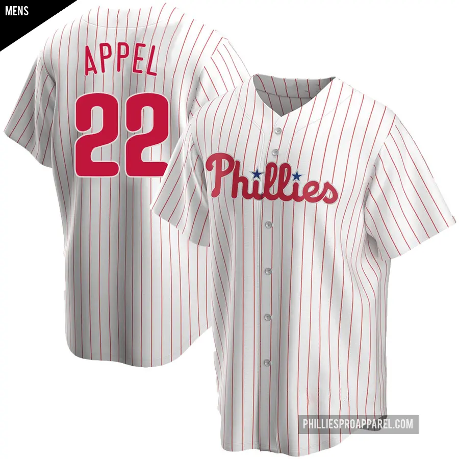 Men's Philadelphia Phillies ＃22 Mark Appel Replica White Home Jersey