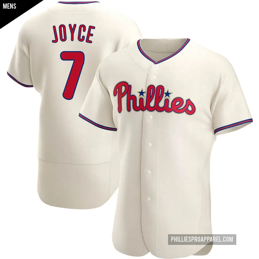 Men's Philadelphia Phillies ＃7 Matt Joyce Authentic Cream Alternate Jersey