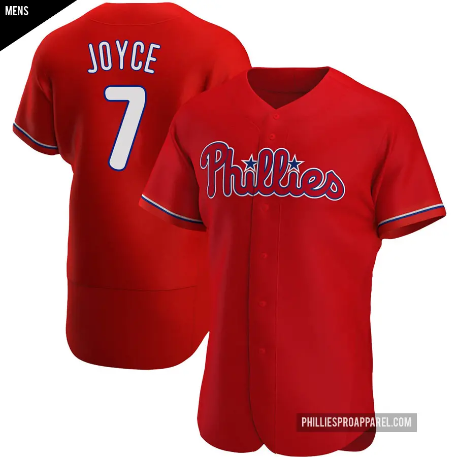 Men's Philadelphia Phillies ＃7 Matt Joyce Authentic Red Alternate Jersey