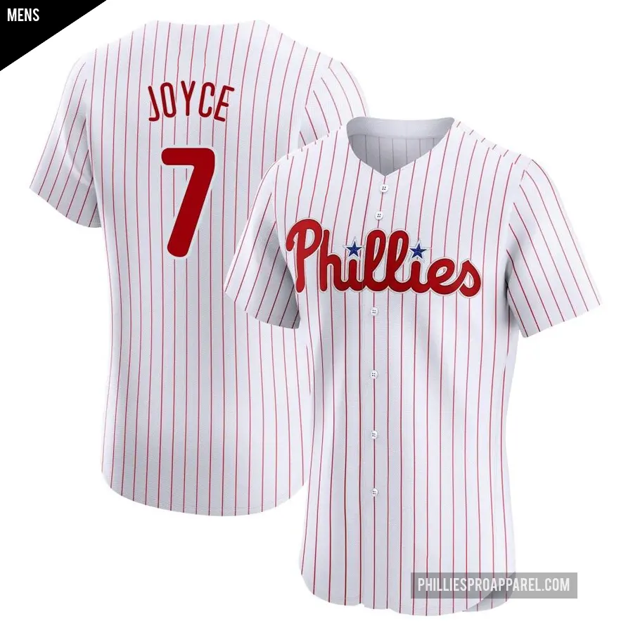 Men's Philadelphia Phillies ＃7 Matt Joyce Elite White Home Jersey