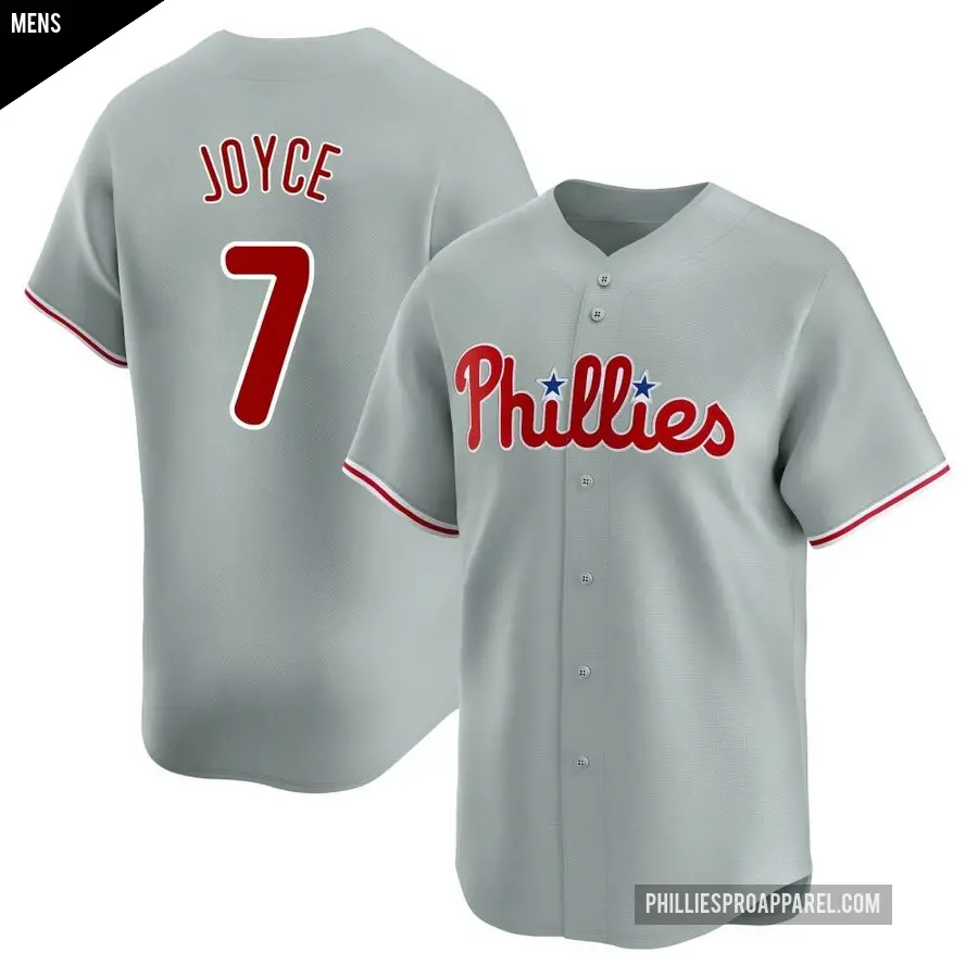 Men's Philadelphia Phillies ＃7 Matt Joyce Limited Gray Away Jersey