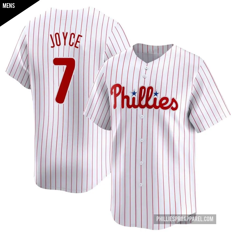 Men's Philadelphia Phillies ＃7 Matt Joyce Limited White Home Jersey