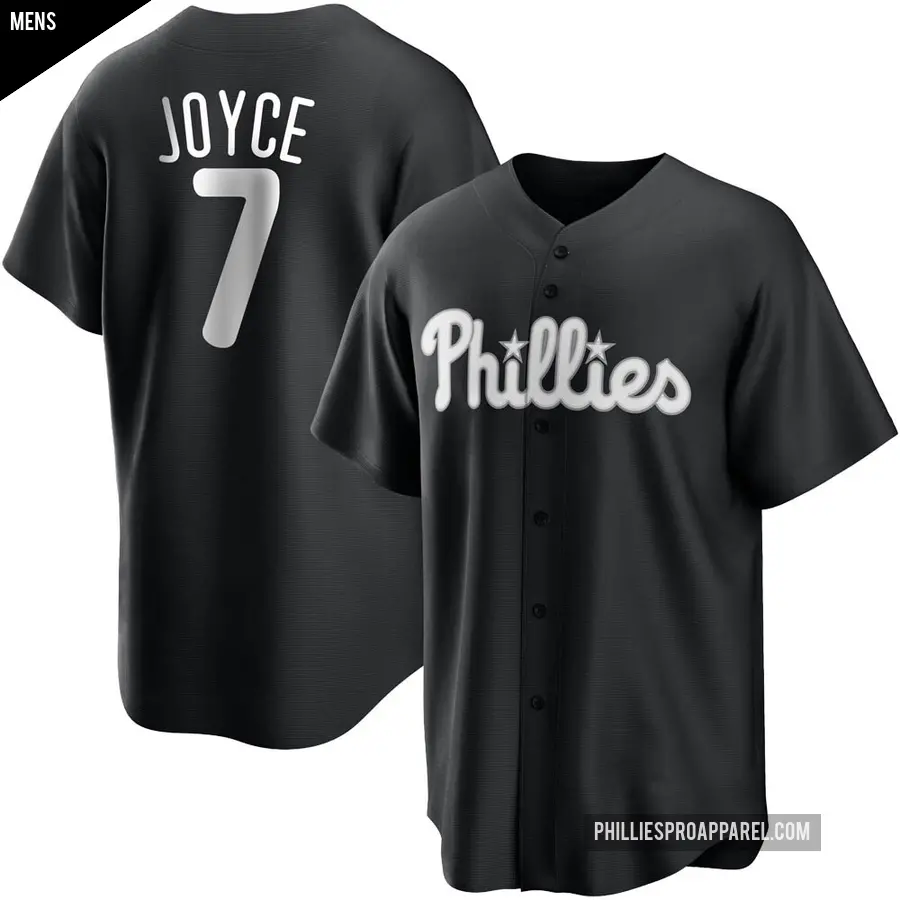 Men's Philadelphia Phillies ＃7 Matt Joyce Replica Black/White Jersey