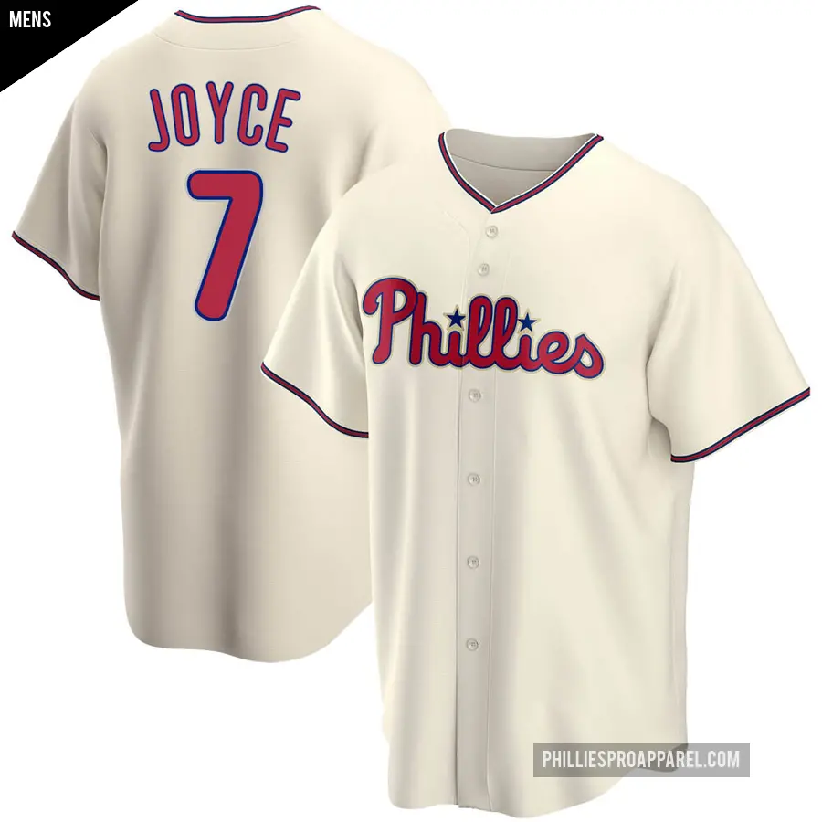 Men's Philadelphia Phillies ＃7 Matt Joyce Replica Cream Alternate Jersey