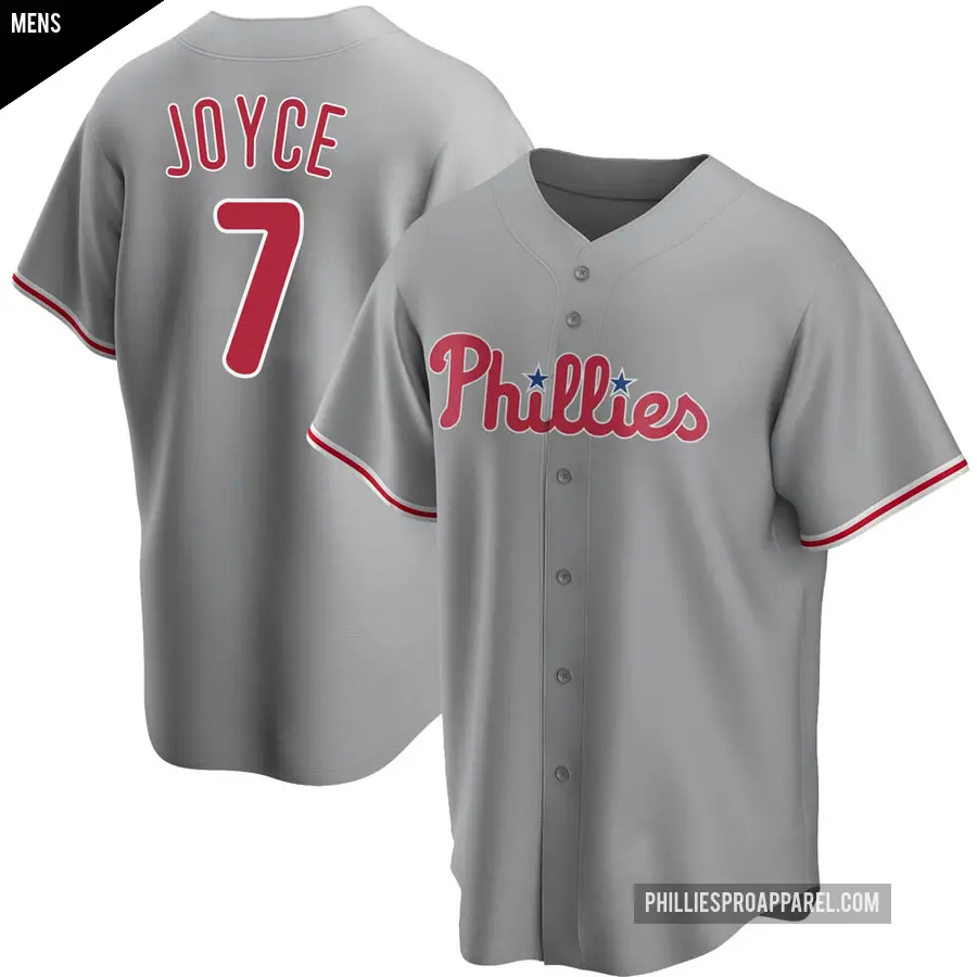 Men's Philadelphia Phillies ＃7 Matt Joyce Replica Gray Road Jersey