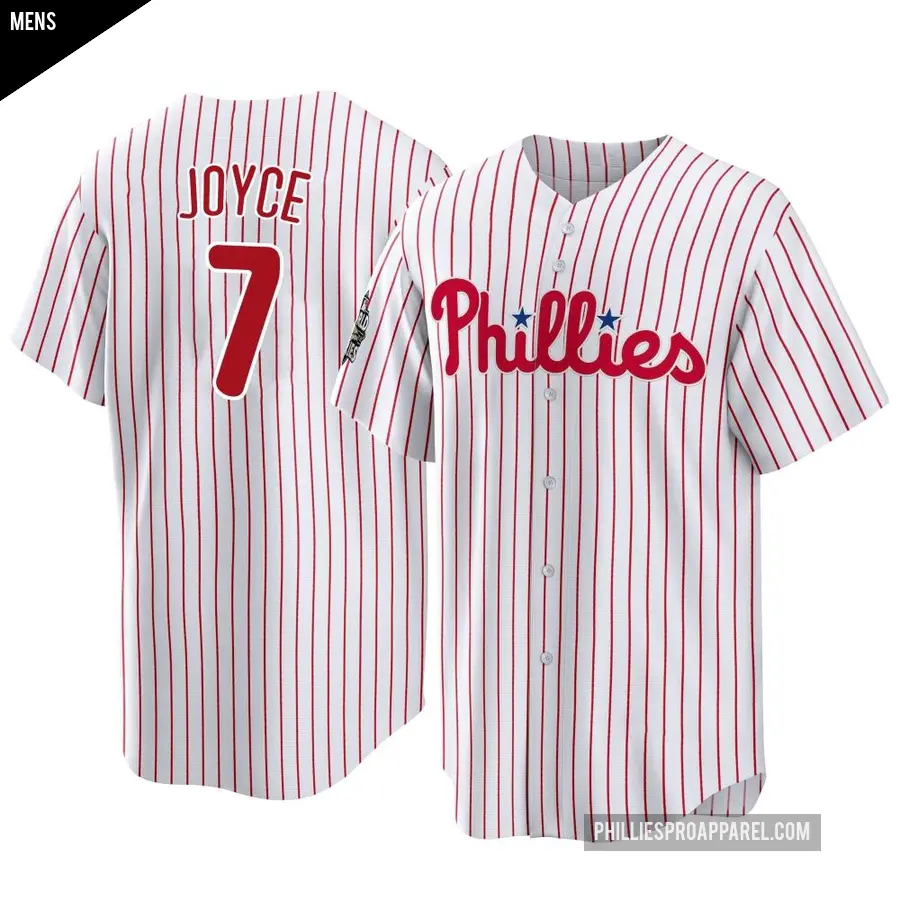 Men's Philadelphia Phillies ＃7 Matt Joyce Replica White 2022 World Series Home Jersey