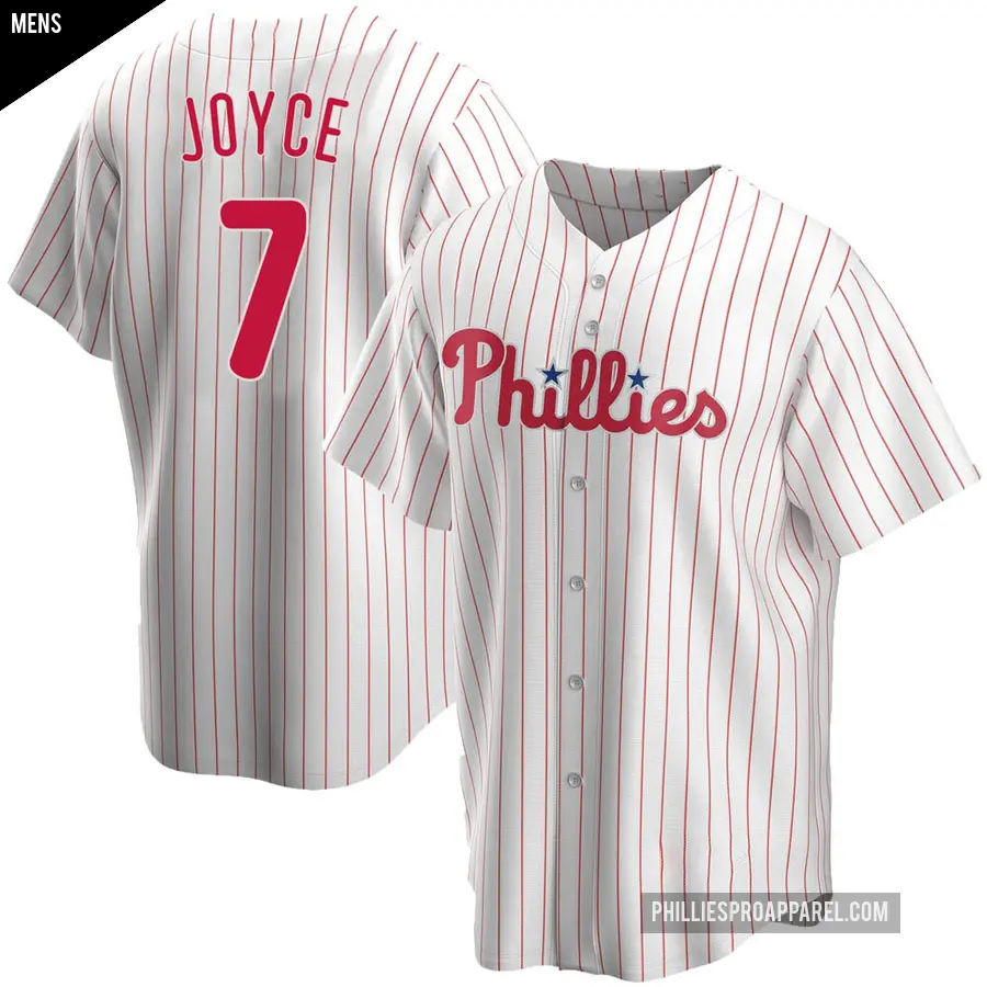 Men's Philadelphia Phillies ＃7 Matt Joyce Replica White Home Jersey