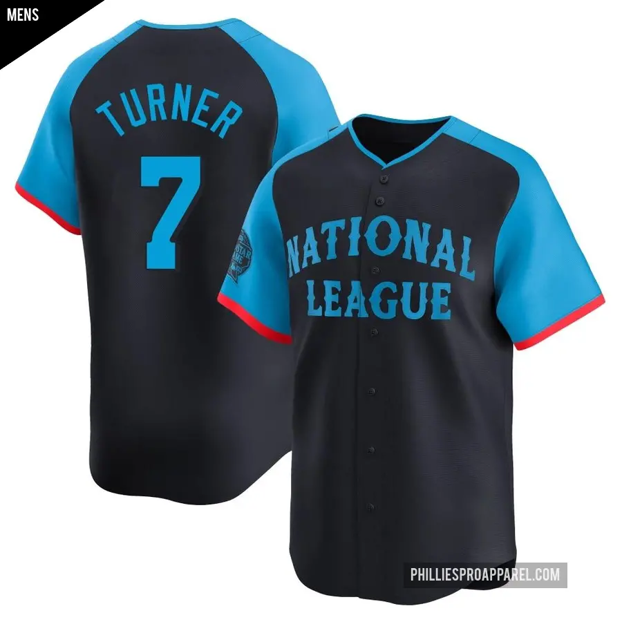 Men's Philadelphia Phillies ＃7 Trea Turner Limited Navy National League 2024 All-Star Game Jersey