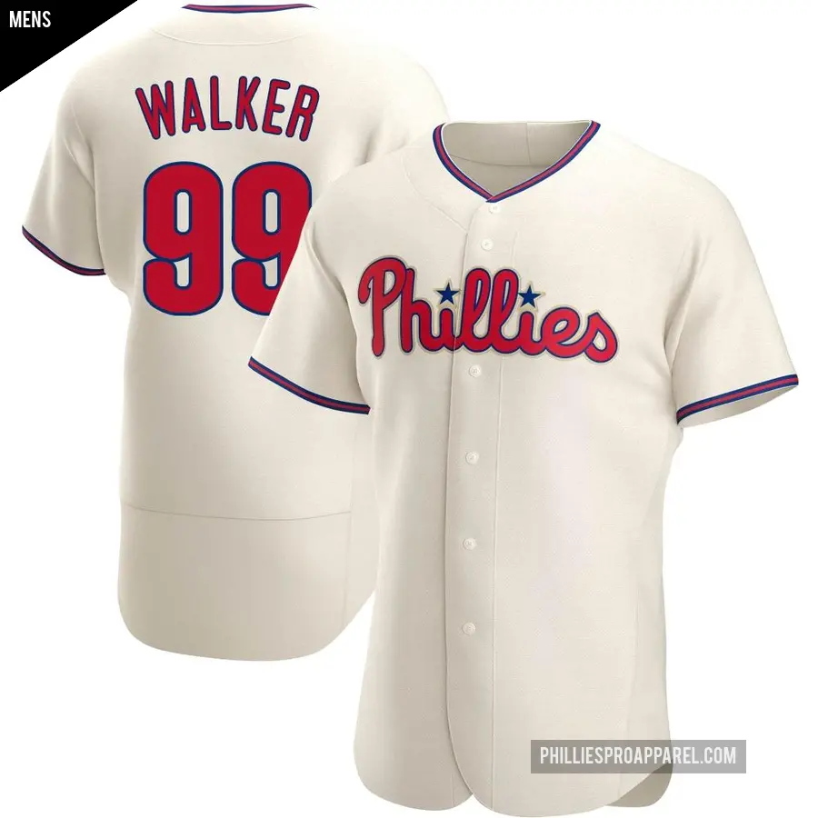 Men's Philadelphia Phillies ＃99 Taijuan Walker Authentic Cream Alternate Jersey