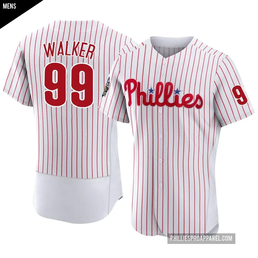 Men's Philadelphia Phillies ＃99 Taijuan Walker Authentic White 2022 World Series Home Jersey