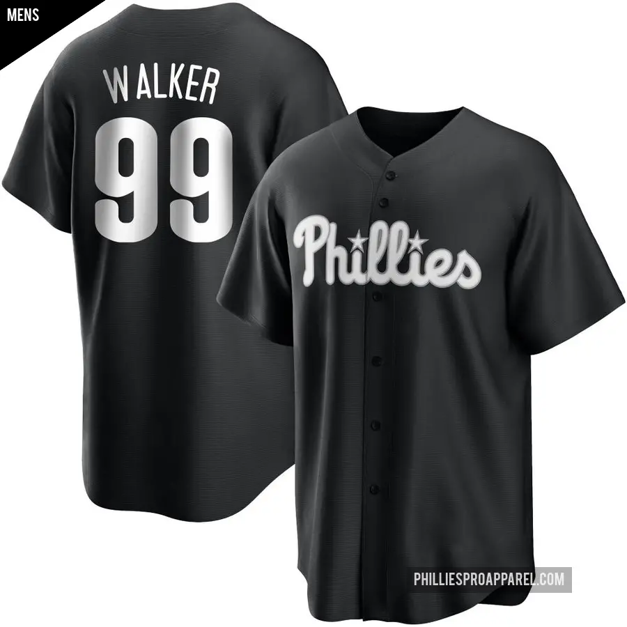 Men's Philadelphia Phillies ＃99 Taijuan Walker Replica Black/White Jersey