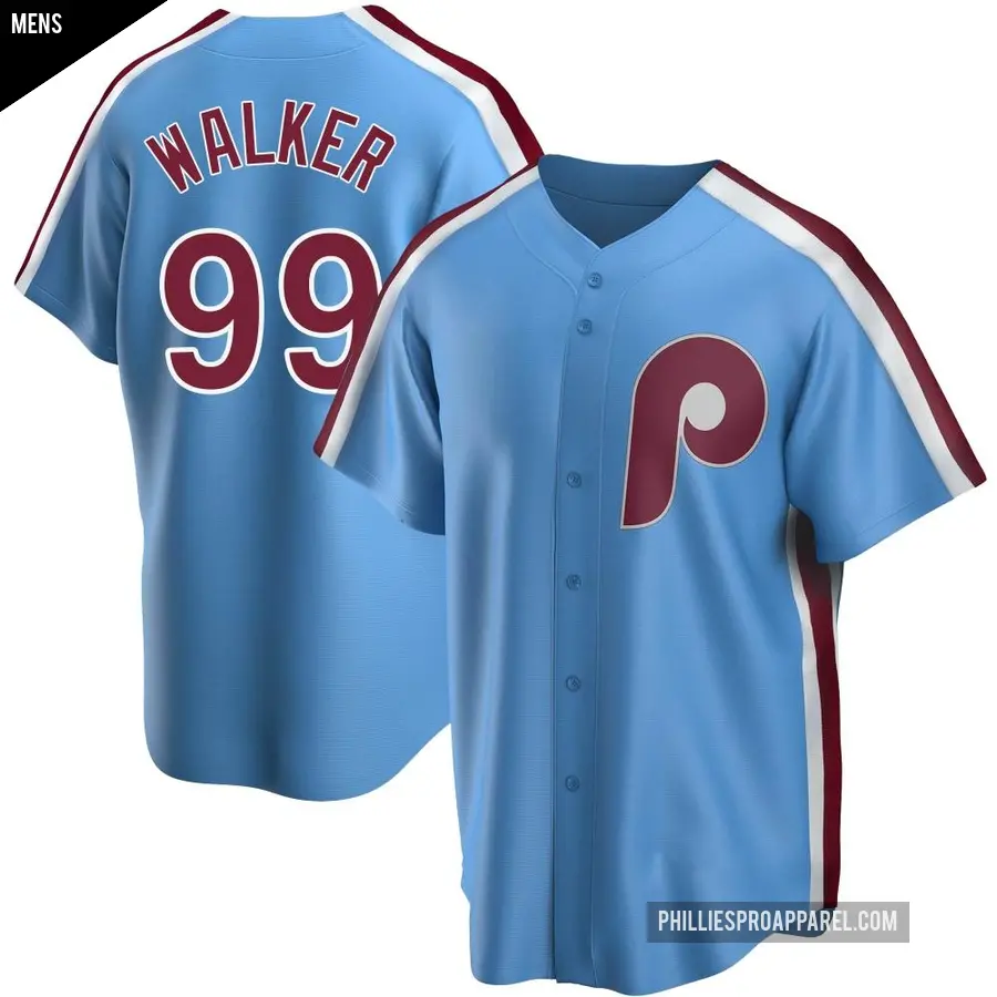 Men's Philadelphia Phillies ＃99 Taijuan Walker Replica Light Blue Road Cooperstown Collection Jersey