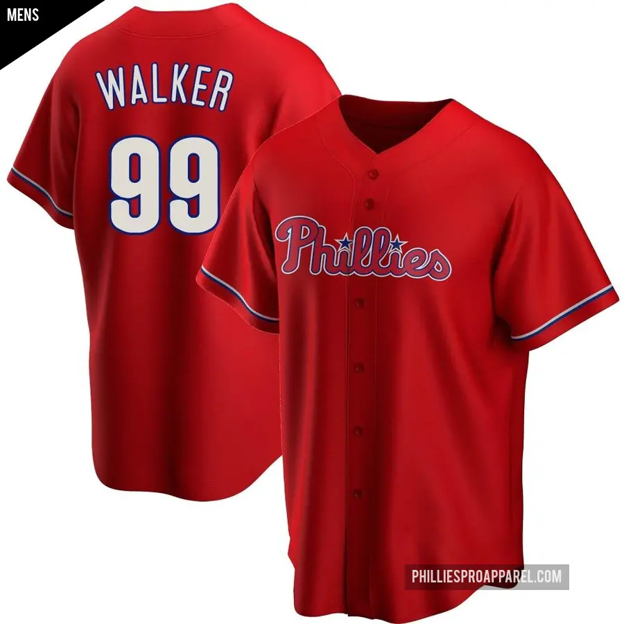 Men's Philadelphia Phillies ＃99 Taijuan Walker Replica Red Alternate Jersey