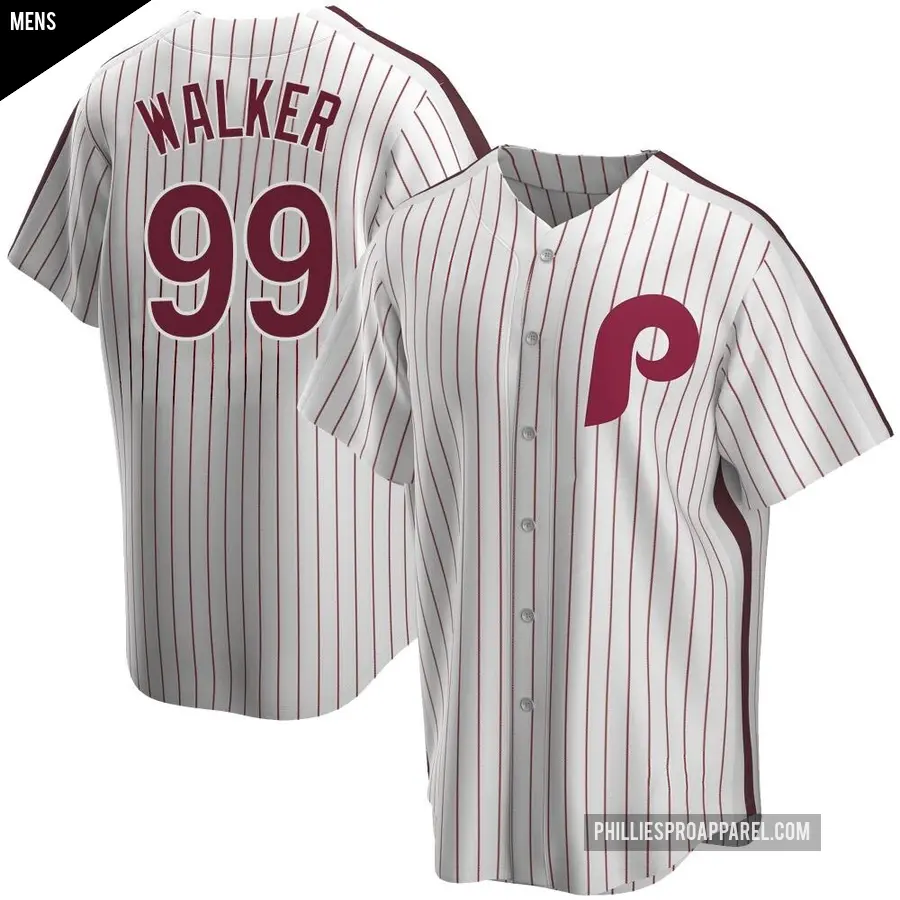 Men's Philadelphia Phillies ＃99 Taijuan Walker Replica White Home Cooperstown Collection Jersey