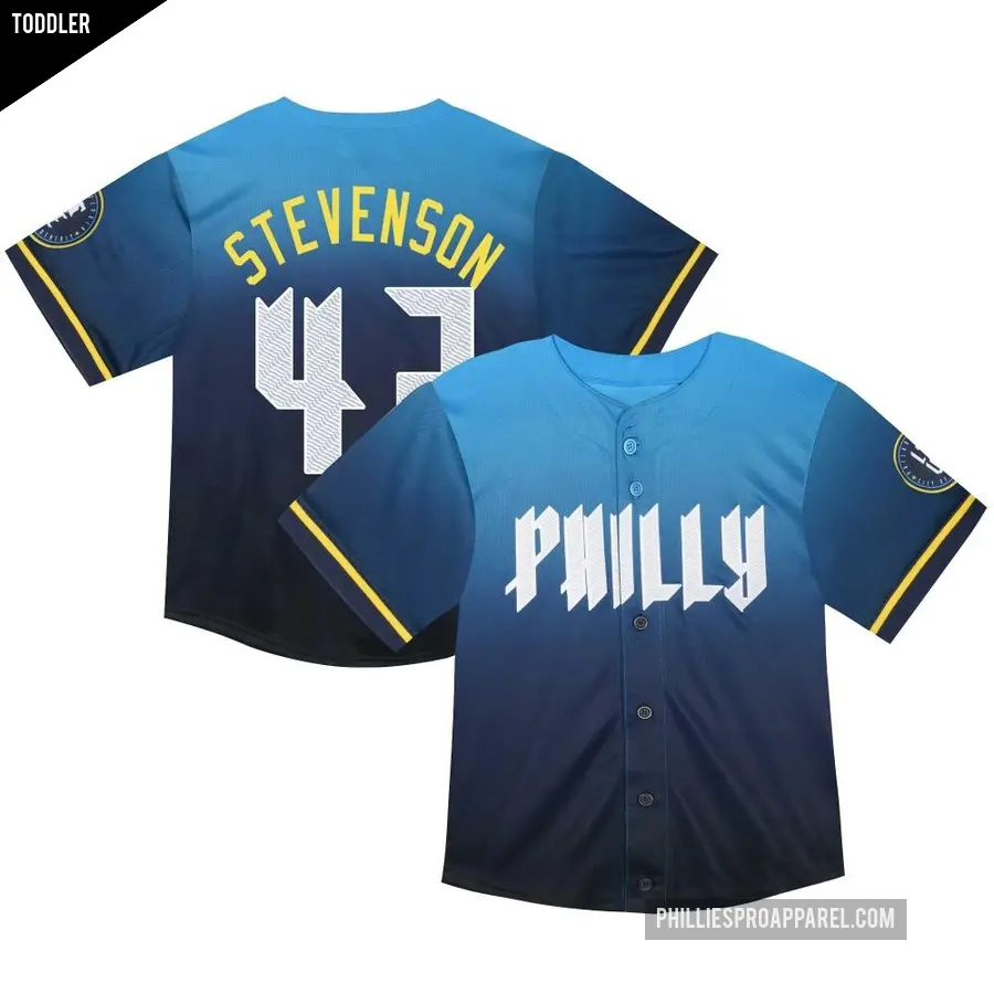 Toddler Philadelphia Phillies ＃47 Cal Stevenson Limited Blue 2024 City Connect Jersey