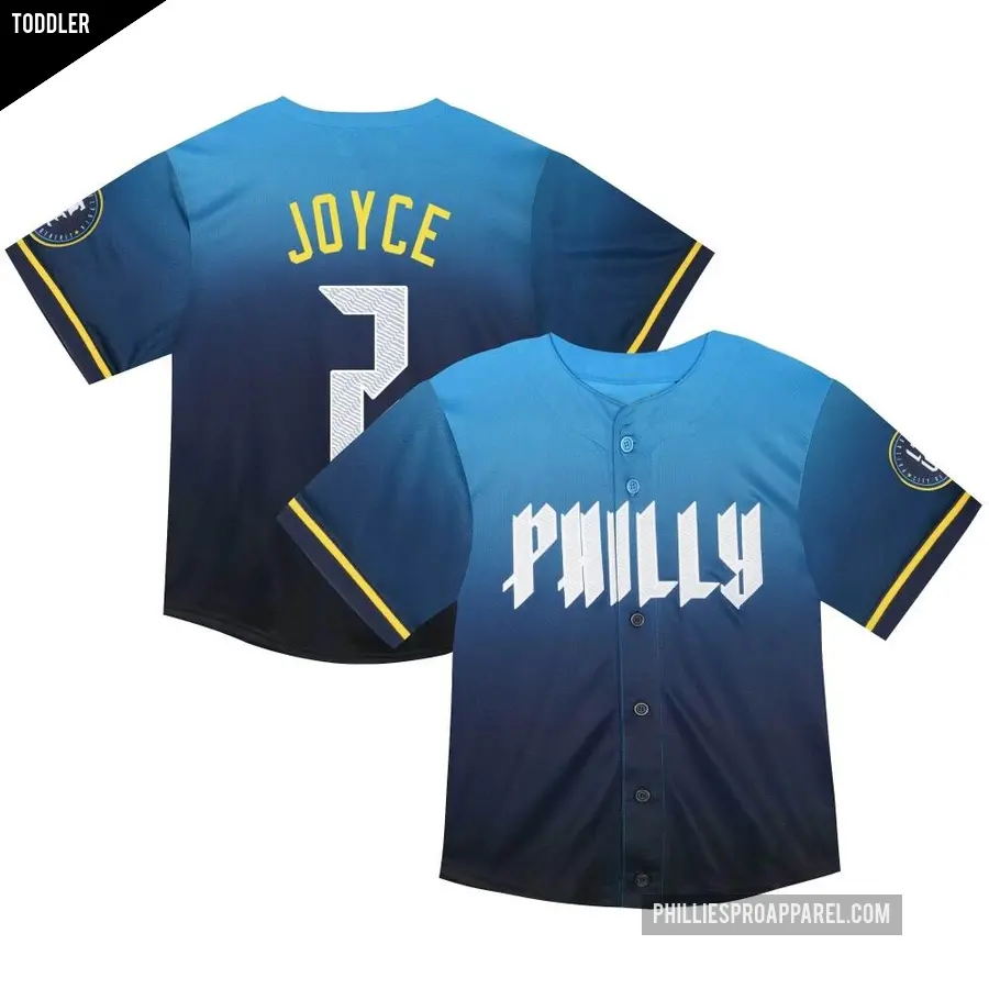 Toddler Philadelphia Phillies ＃7 Matt Joyce Limited Blue 2024 City Connect Jersey