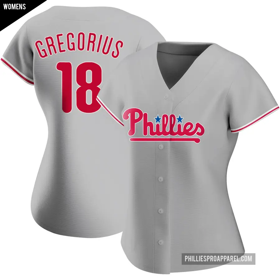 Women's Philadelphia Phillies ＃18 Didi Gregorius Authentic Gray Road Jersey