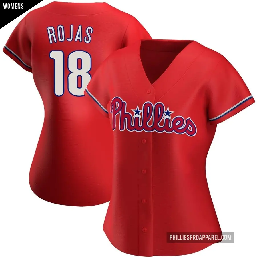 Women's Philadelphia Phillies ＃18 Johan Rojas Authentic Red Alternate Jersey