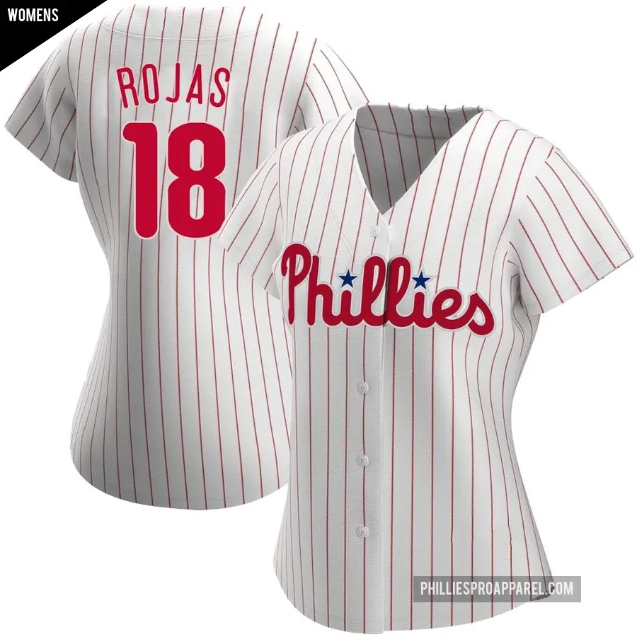 Women's Philadelphia Phillies ＃18 Johan Rojas Authentic White Home Jersey