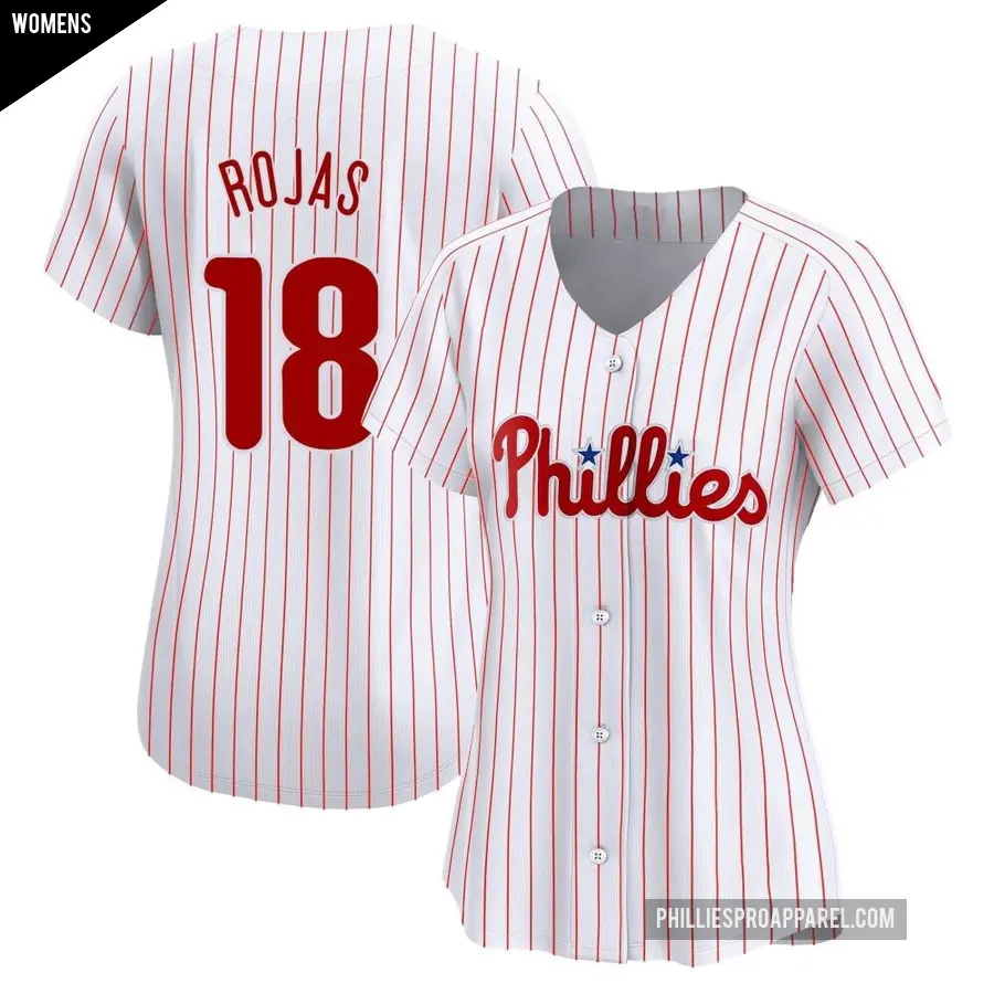 Women's Philadelphia Phillies ＃18 Johan Rojas Limited White Home Jersey