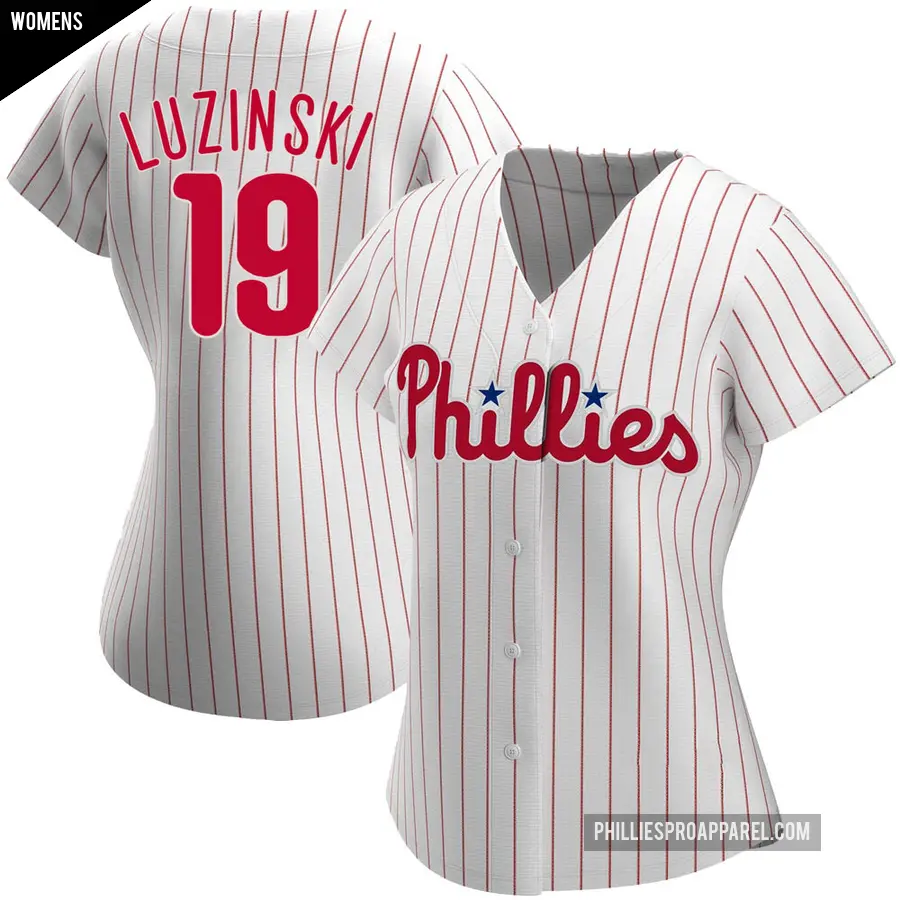 Women's Philadelphia Phillies ＃19 Greg Luzinski Authentic White Home Jersey