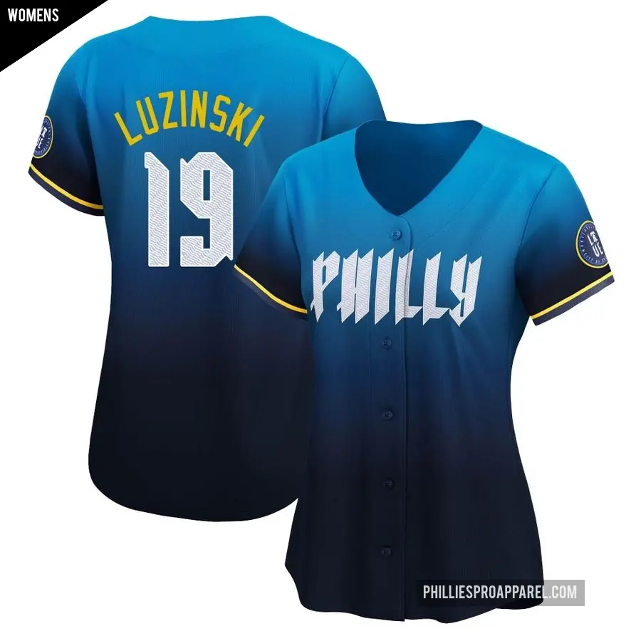 Women's Philadelphia Phillies ＃19 Greg Luzinski Limited Blue 2024 City Connect Jersey