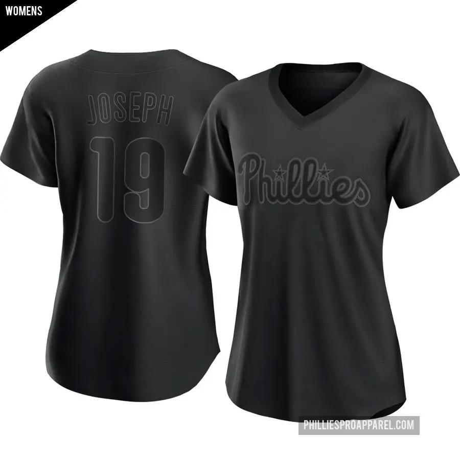 Women's Philadelphia Phillies ＃19 Tommy Joseph Replica Black Pitch Fashion Jersey