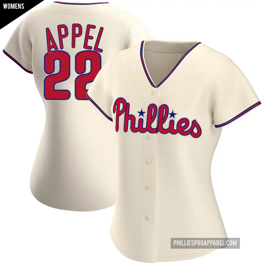 Women's Philadelphia Phillies ＃22 Mark Appel Authentic Cream Alternate Jersey