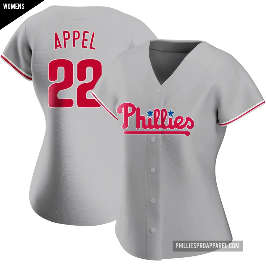 Women's Philadelphia Phillies ＃22 Mark Appel Authentic Gray Road Jersey