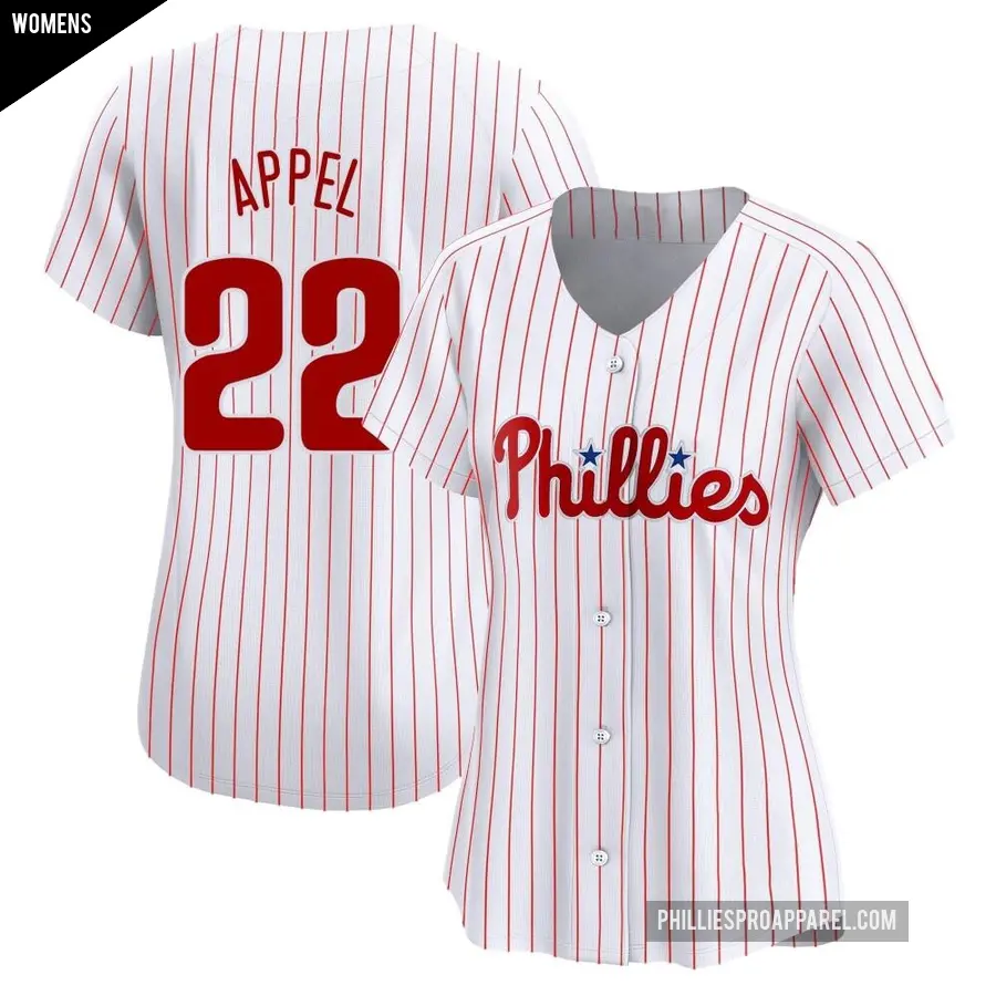 Women's Philadelphia Phillies ＃22 Mark Appel Limited White Home Jersey