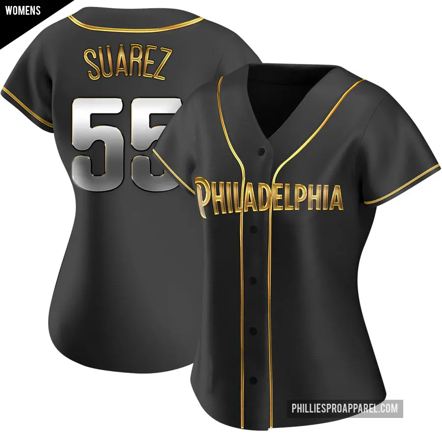 Women's Philadelphia Phillies ＃55 Ranger Suarez Replica Gold Black en Alternate Jersey