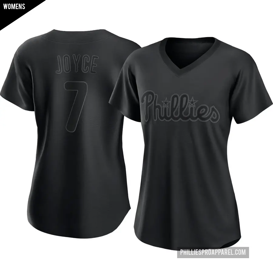 Women's Philadelphia Phillies ＃7 Matt Joyce Authentic Black Pitch Fashion Jersey