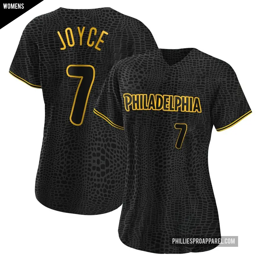 Women's Philadelphia Phillies ＃7 Matt Joyce Authentic Black Snake Skin City Jersey