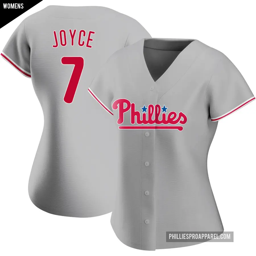 Women's Philadelphia Phillies ＃7 Matt Joyce Authentic Gray Road Jersey