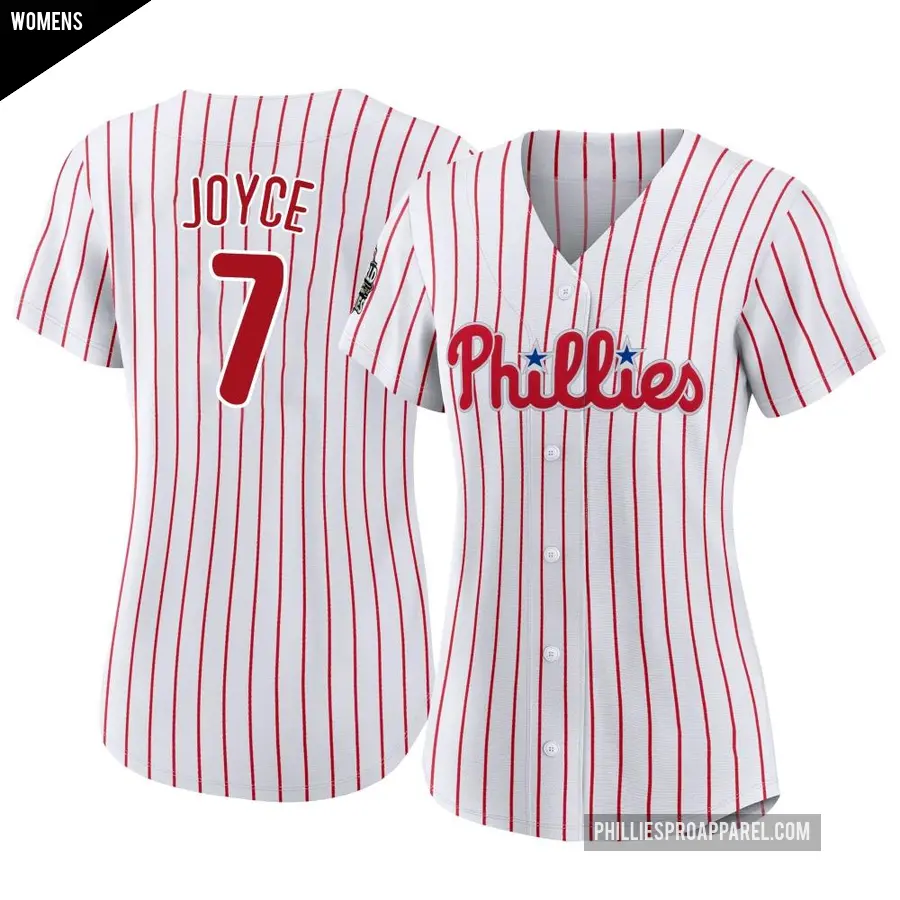 Women's Philadelphia Phillies ＃7 Matt Joyce Authentic White 2022 World Series Home Jersey