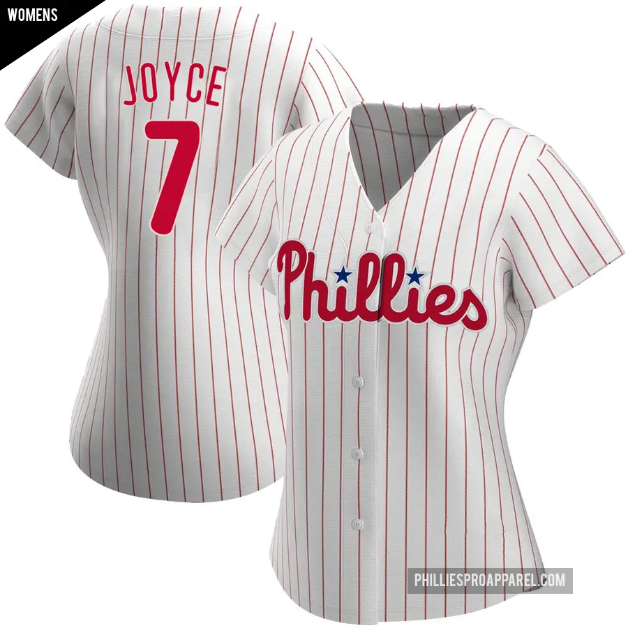 Women's Philadelphia Phillies ＃7 Matt Joyce Authentic White Home Jersey