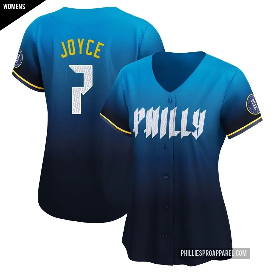 Women's Philadelphia Phillies ＃7 Matt Joyce Limited Blue 2024 City Connect Jersey