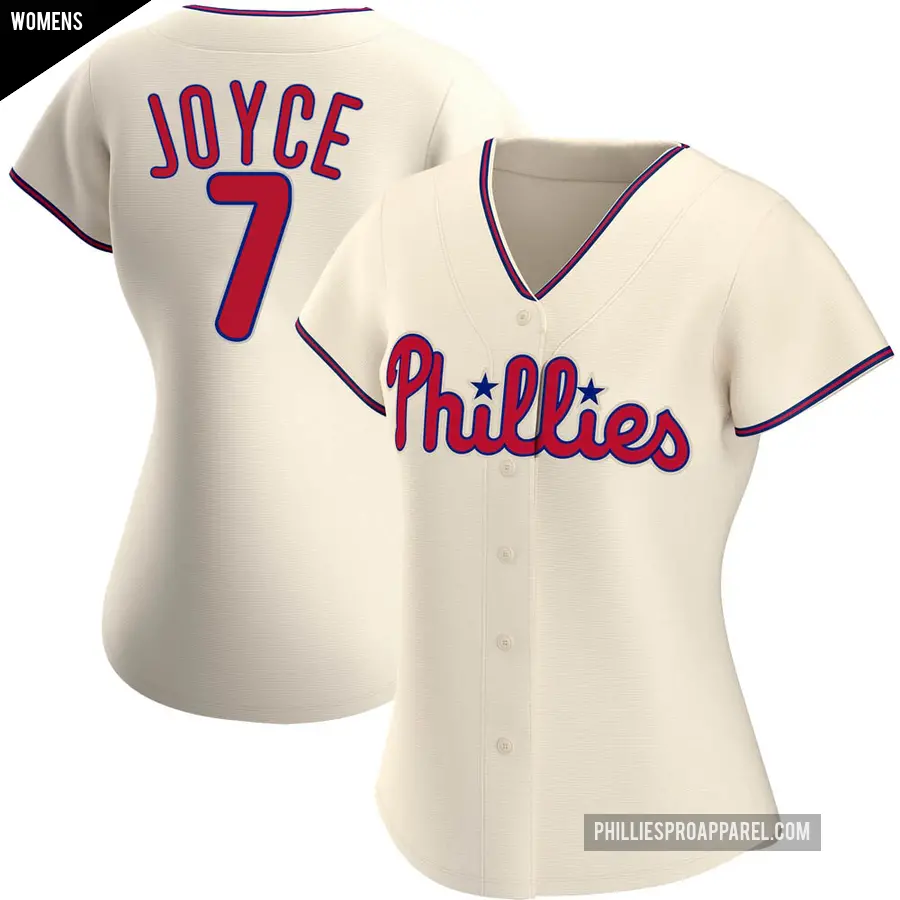 Women's Philadelphia Phillies ＃7 Matt Joyce Replica Cream Alternate Jersey